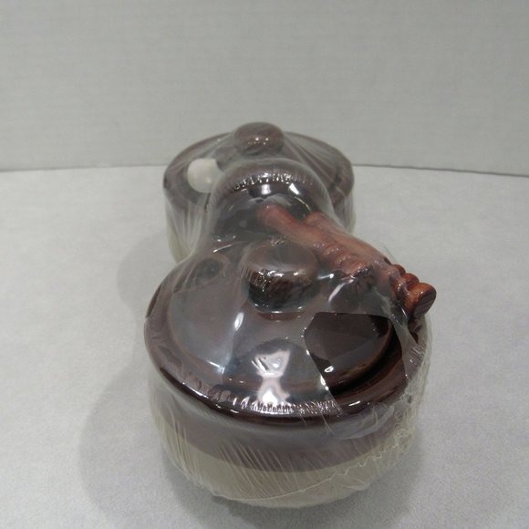 NIP Vtg Stoneware Double Crock Lids Spoons Jelly - Picture 3 of 11
